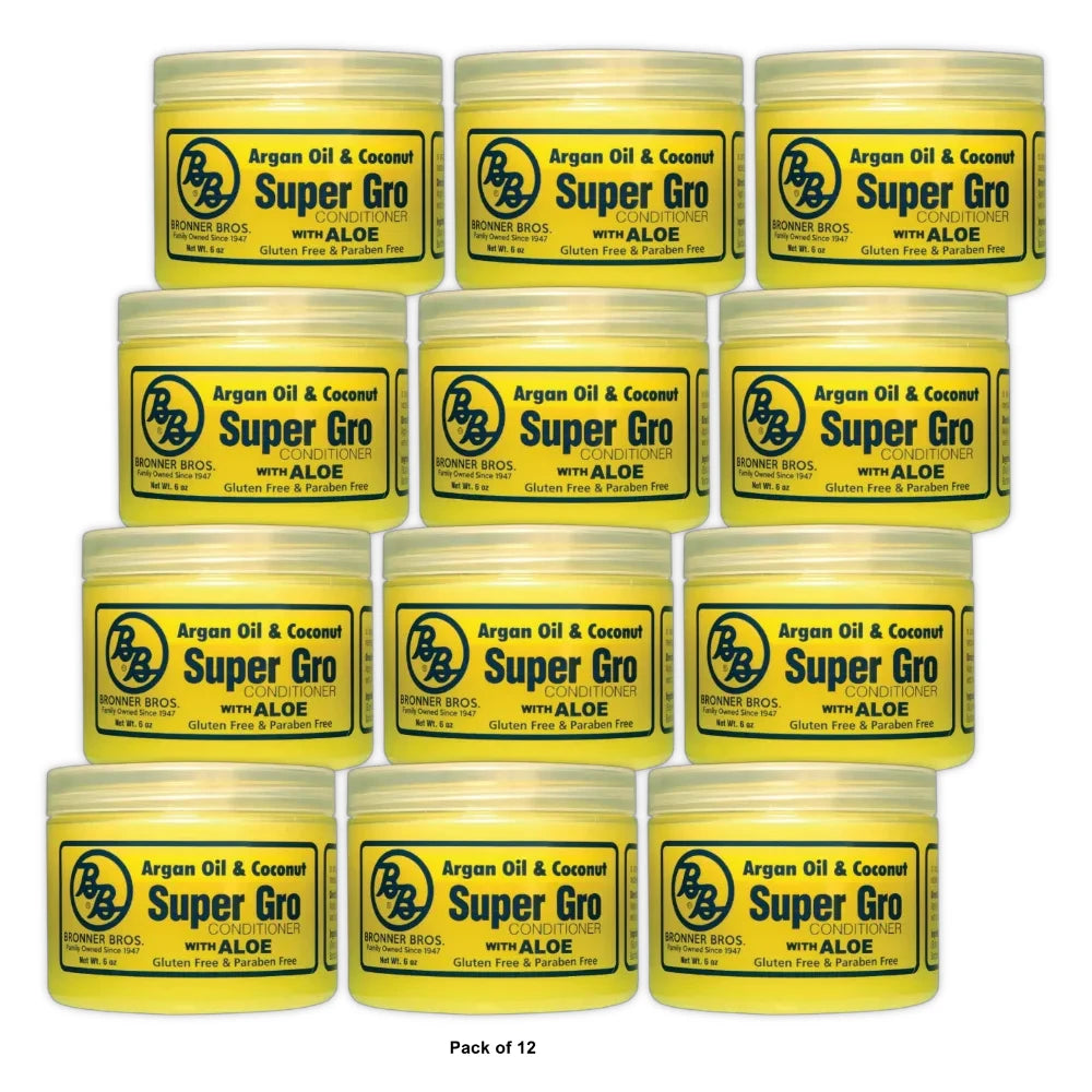 Bronner Brothers Supergro Argan & Coconut 6 Oz (Pack of 12)