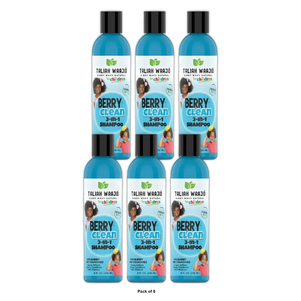 Taliah Waajid Kinky Wavy Natural Berry Clean Three-In-One 8oz  All Hair Type  Cl 8 Fl.  Oz (Pack of 6)