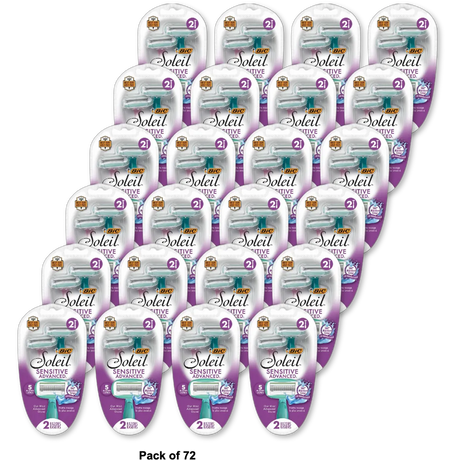 BIC Soleil Sensitive Advanced Womens Disposable Razors Blades 3.2Oz (Pack of 72)