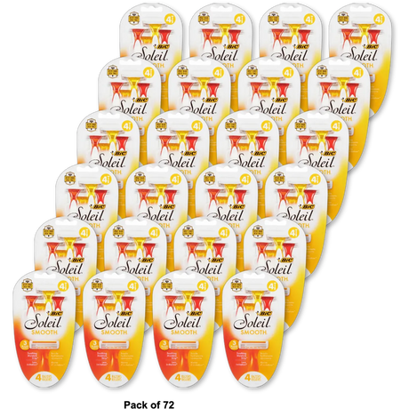 Bic Soleil Sensitive Skin Triple Blade Disposable Razor For Women 4.96Oz (Pack of 72)