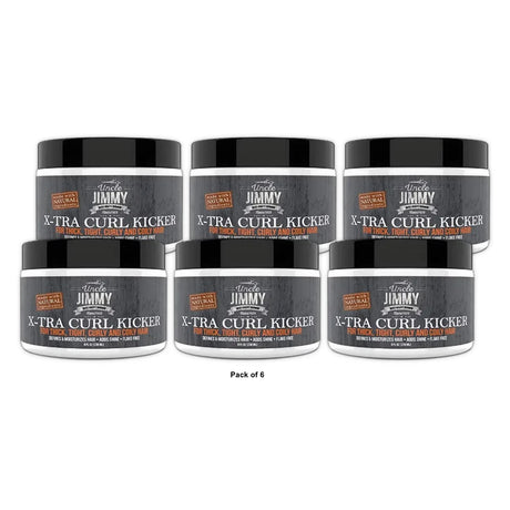 Uncle Jimmy X-TRA Curl-Kicker For Thick  Frizzy  Wavy  Tight  Curly and Coily Ha 8 Fl. Oz (Pack of 6)