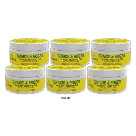 Taliah Waajid Braids Edges Smooth Holding Hair Styling Gel with Frizz Control  8 8 Fl. Oz (Pack of 6)