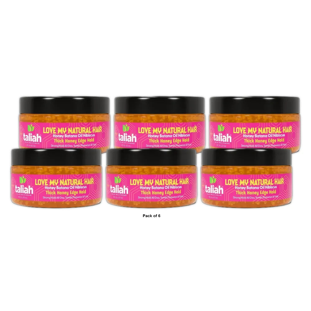 Taliah Waajid Love My Natural Hair Thick Honey Edge Hold Hair Styling Gel with B 8 Fl. Oz (Pack of 6)