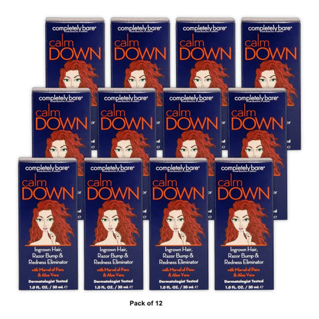 Completely Bare calm DOWN Ingrown Hair  Razor Bump & Redness Eliminator 1FL OZ 1 Fl. Oz (Pack of 12)