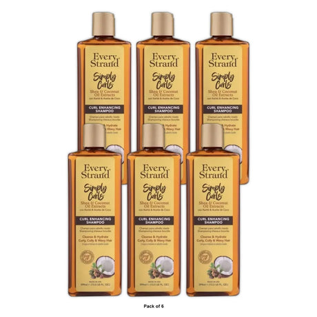 Every Strand Simply Curls Curl Enhancing Shea & Coconut Oil Extracts Shampoo 13. 13.5 Fl. Oz (Pack of 6)