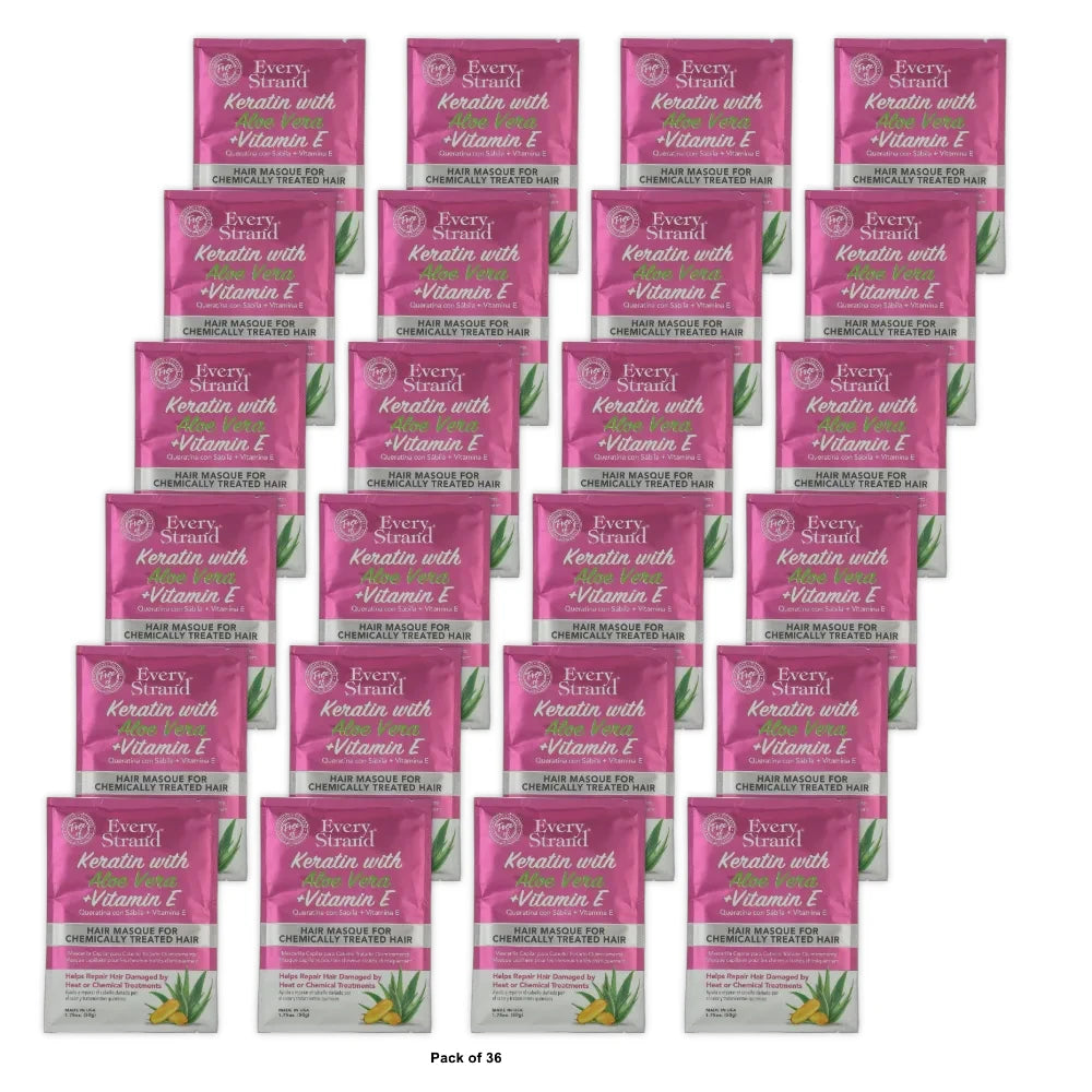 Every Strand Keratin with Aloe + Vitamin E Hair Masque for Chemically Treated Ha 1.75 Oz (Pack of 36)