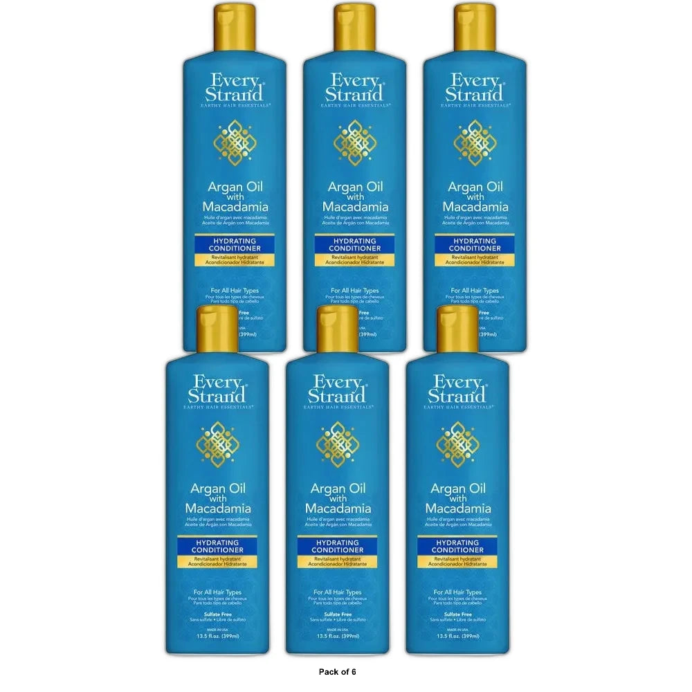 Every Strand Argan Conditioner 13.5 oz.  All Hair Types  Moisturizing 13.5 Fl. Oz (Pack of 6)