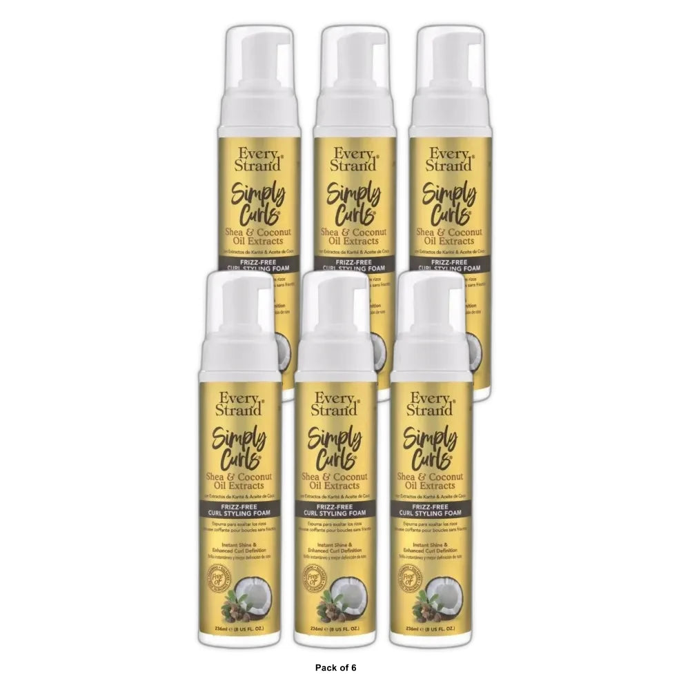 Every Strand Simply Curls Frizz Free Curl Styling Foam  8 Oz 8 Fl. Oz (Pack of 6)