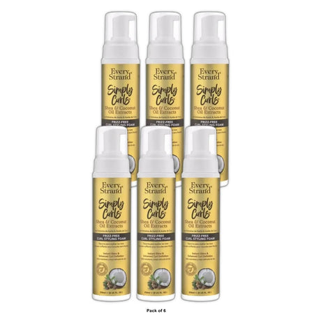 Every Strand Simply Curls Frizz Free Curl Styling Foam  8 Oz 8 Fl. Oz (Pack of 6)