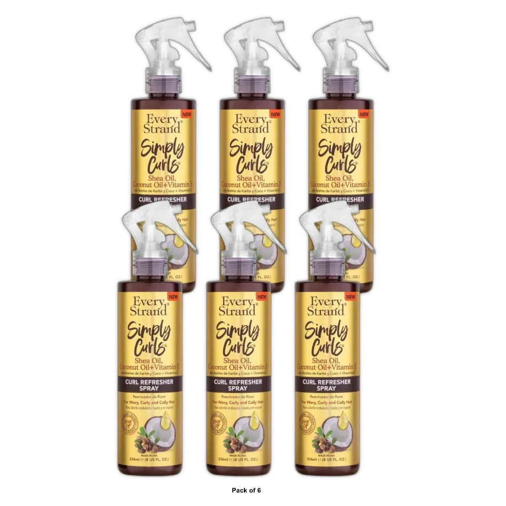 Every Strand Simply Curls Curl Refreshing Spray 8 Fl. Oz (Pack of 6)
