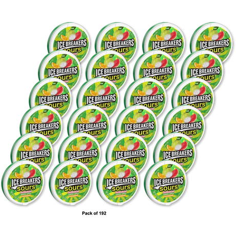 Ice Breakers Sugar Free Fruit Mint Sours Original 1.5Oz (Pack of 192)