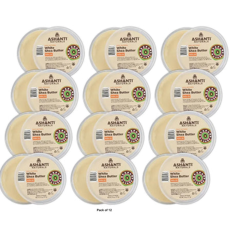 Ashanti Naturals Unrefined White African Solid Shea Butter - 8 oz. 8 Oz (Pack of 12)