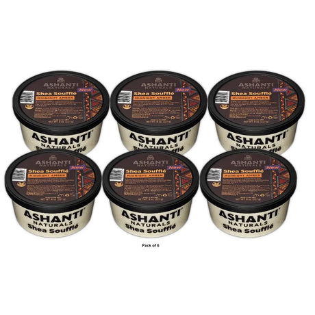 Ashanti Naturals Shea Souffle Midnight Amber Cream 8 Ounce 8 Oz (Pack of 6)