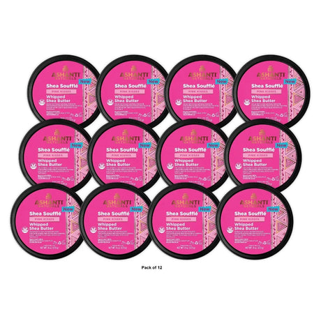 Ashanti Naturals Shea Souffle Whipped Shea Butter Cream Pink Kisses with Coconut 8 Oz (Pack of 6)