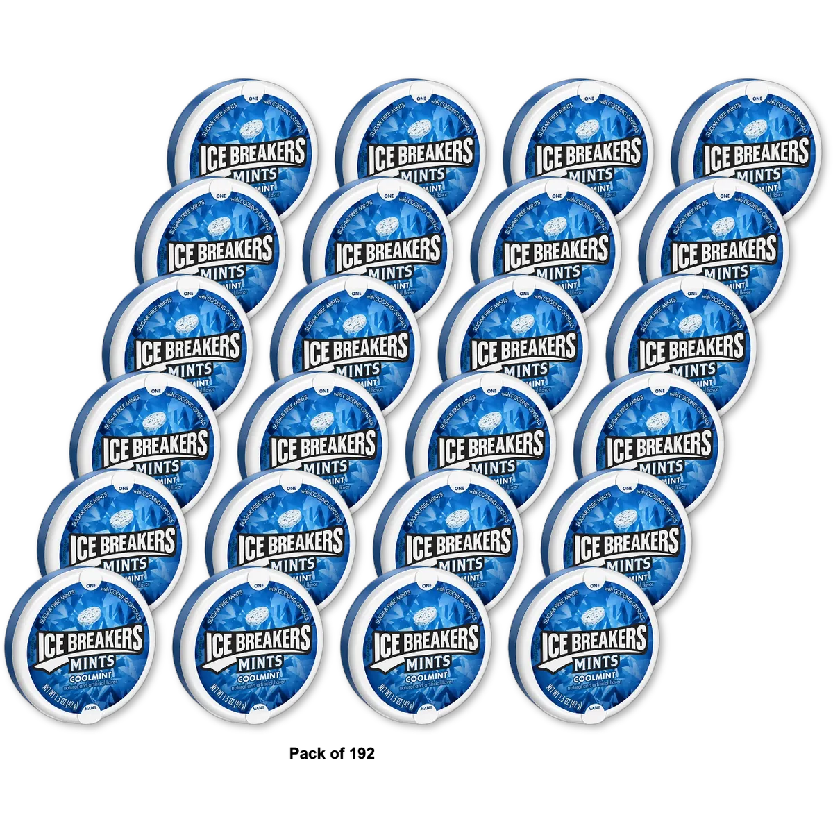 Ice Breakers Sugar Free Mints Coolmint Containers 1.5Oz (Pack of 192)