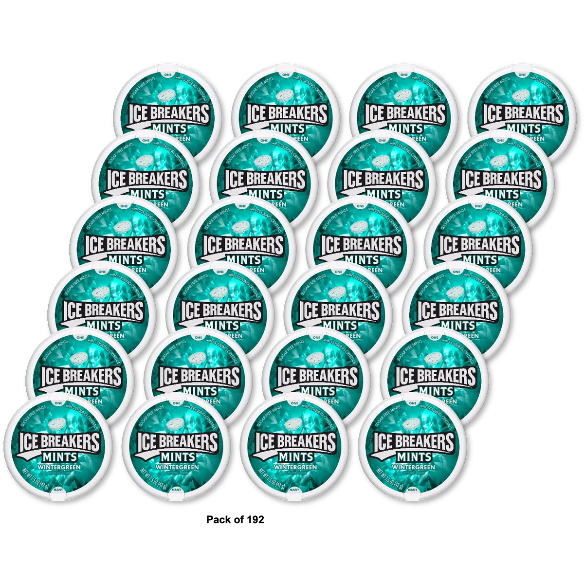 Ice Breakers Wintergreen Ultimate Mouth Freshening Mints 1.5Oz (Pack of 192)