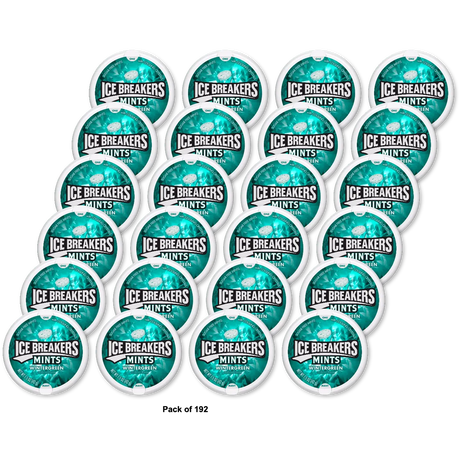 Ice Breakers Wintergreen Ultimate Mouth Freshening Mints 1.5Oz (Pack of 192)