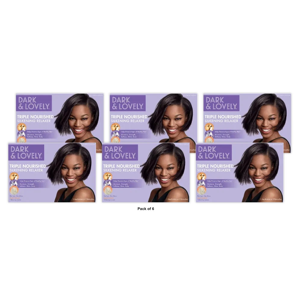 Dark and Lovely Triple Nourished Shine Enhancing  No-Lye Hair Relaxer  for All H nan (Pack of 6)