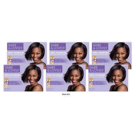 Dark and Lovely Triple Nourished Shine Enhancing  No-Lye Hair Relaxer  for All H nan (Pack of 6)