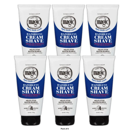 Magic Shave Hair Removal Cream  Regular Strength Depilatory Coarse Hair  6 oz. 6 Oz (Pack of 6)