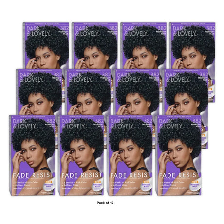 Dark and Lovely Fade Resist Permanent Hair Color  Unisex  382 Midnight Blue nan (Pack of 12)