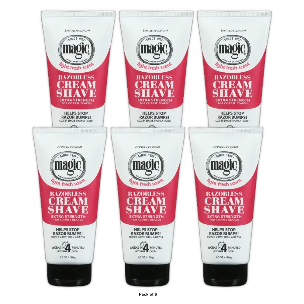 Softsheen-Carson Magic Shave Hair Removal Cream for Men  Extra Strength Depilato 6 Oz (Pack of 6)