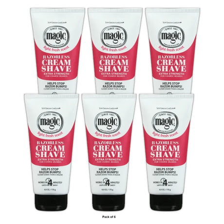 Softsheen-Carson Magic Shave Hair Removal Cream for Men  Extra Strength Depilato 6 Oz (Pack of 6)