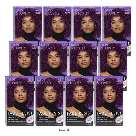 Dark and Lovely Fade Resist Rich Conditioning Hair Color - 421 Viral Violet nan (Pack of 12)