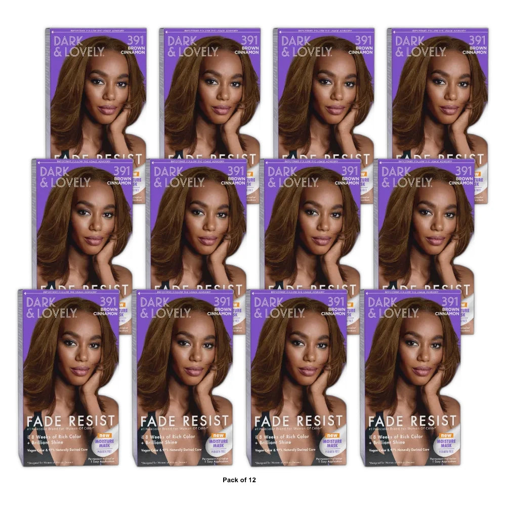 Dark and Lovely Fade Resist Permanet Hair Color  Unisex  391 Brown Cinnamon nan (Pack of 12)