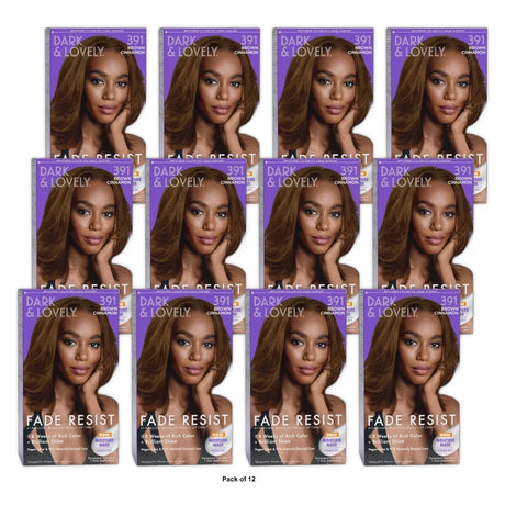 Dark and Lovely Fade Resist Permanet Hair Color  Unisex  391 Brown Cinnamon nan (Pack of 12)