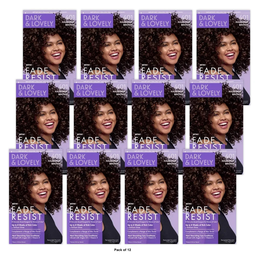 Dark and Lovely Fade Resist Permanent Hair Color - 401 Hazelnut Brown nan (Pack of 12)