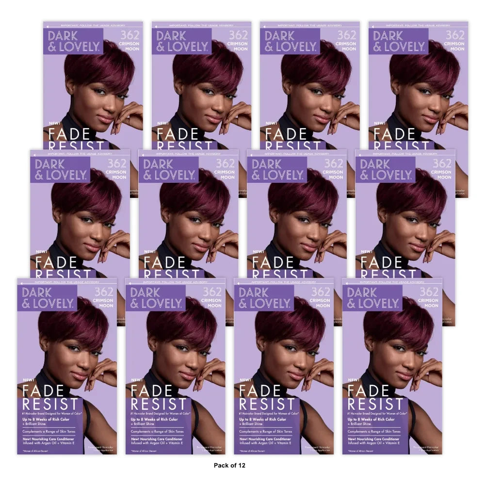 Dark and Lovely Fade Resist Permanent Hair Color - 362 Crimson Moon nan (Pack of 12)
