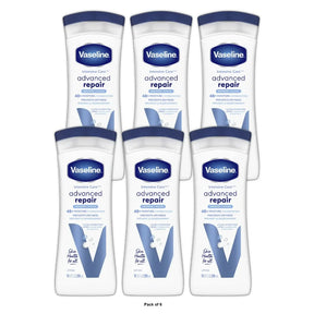 Vaseline Intensive Care Body Lotion for Dry Skin Advanced Repair Unscented Lotio 10 Oz (Pack of 6)