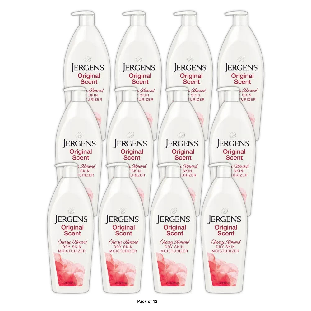 Jergens Original Scent with Cherry Almond Essence Dry Skin Moisturizer 21 Fl. Oz (Pack of 12)