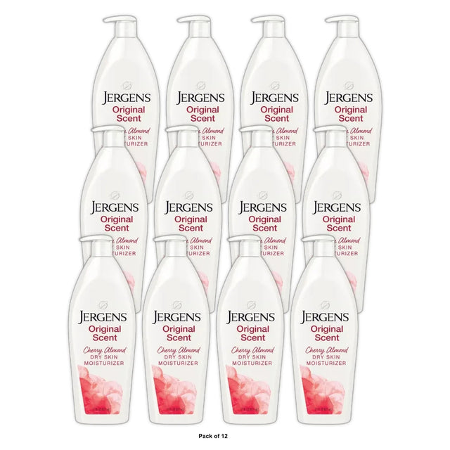 Jergens Original Scent with Cherry Almond Essence Dry Skin Moisturizer 21 Fl. Oz (Pack of 12)