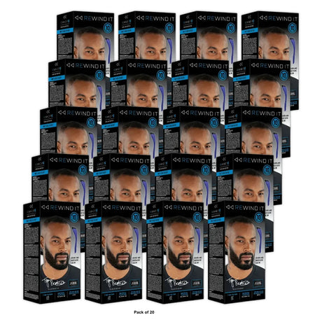 REWIND IT 10 Jet Black Beard and Mustache Color nan (Pack of 20)