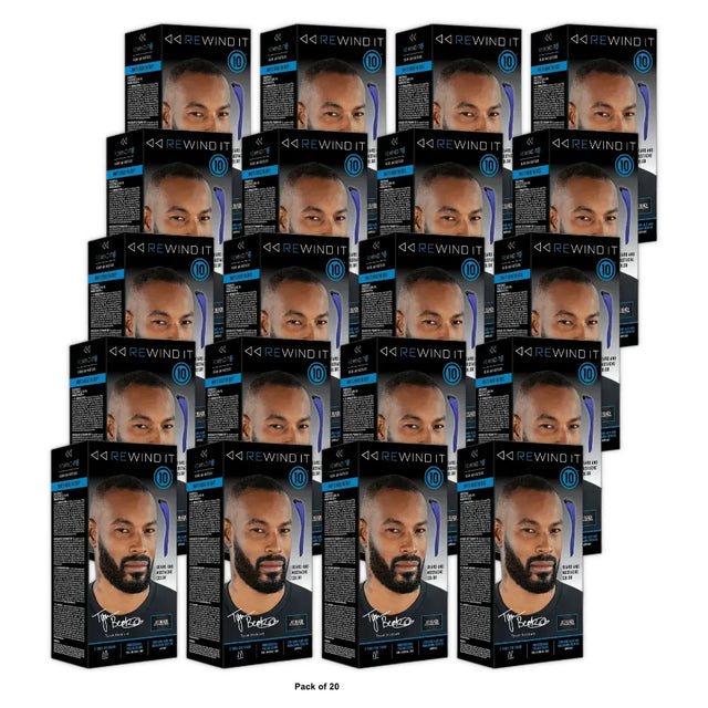 REWIND IT 10 Jet Black Beard and Mustache Color nan (Pack of 20)