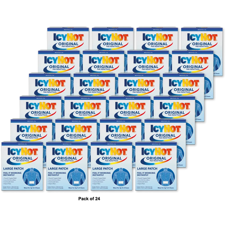 Icy Hot Patch Extra Strength Back Pain Relief Large Size 2.5Oz (Pack of 24)