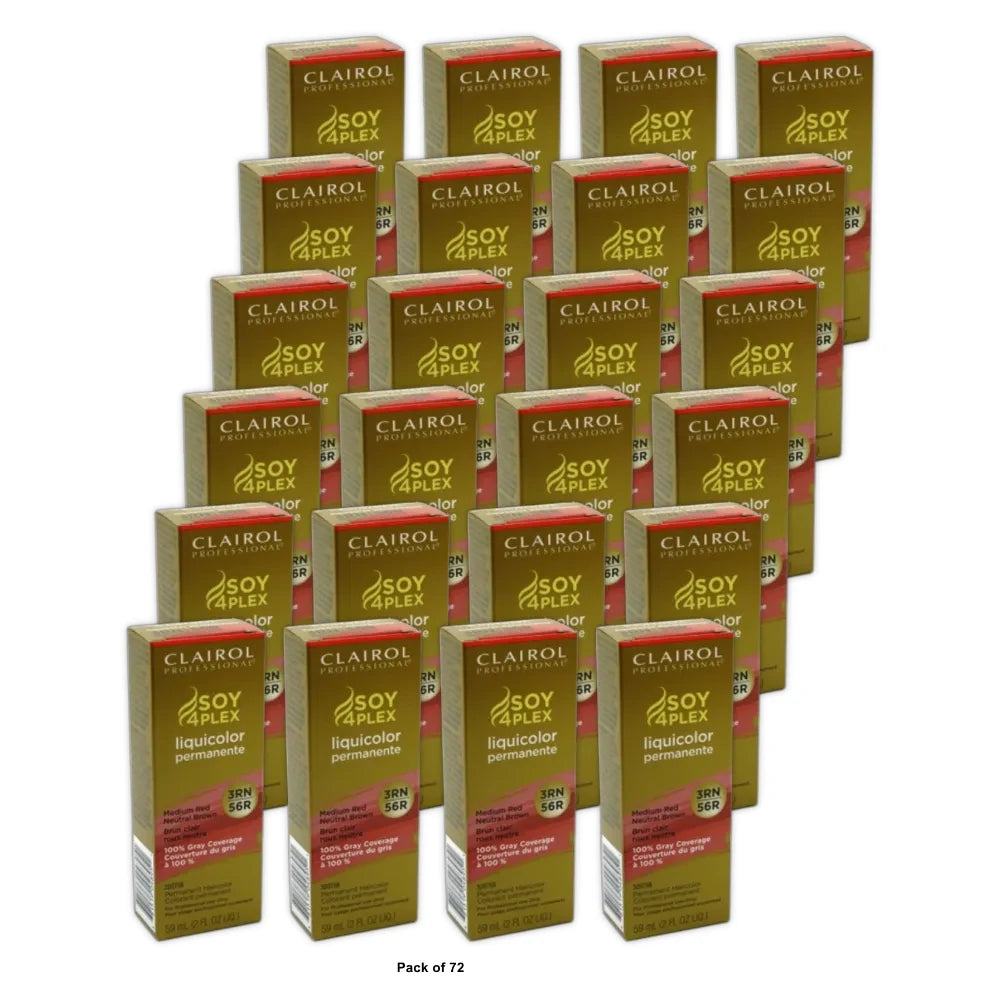 Clairol Soy 4Plex Liquicolor Permanente 3Rn/56R Medium Red Neutral Brown 2 Fl. Oz (Pack of 72)