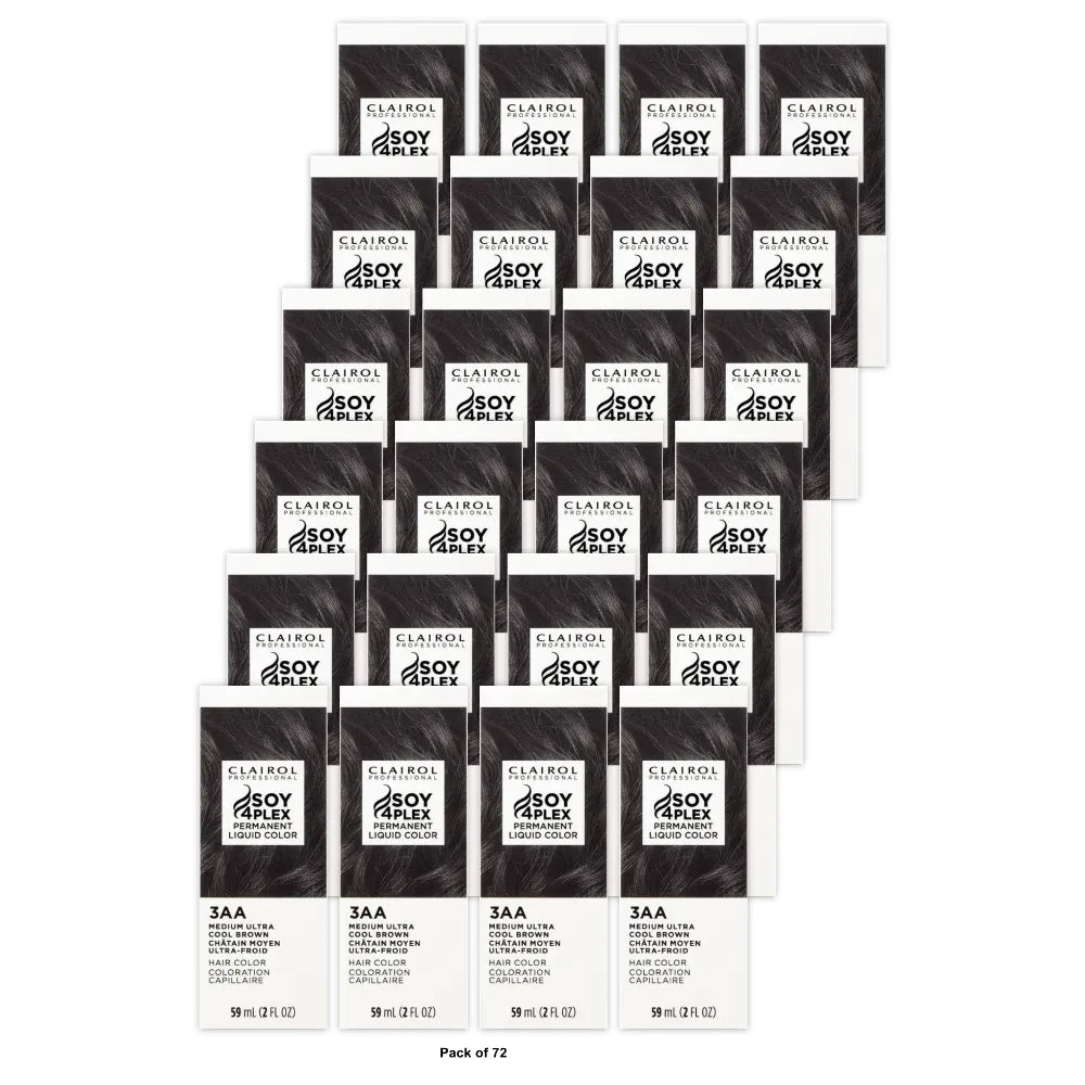 Clairol Professional Soy4Plex Permanent Haircolor 3AA/57D Medium Ultra Cool Brow 2 Fl. Oz (Pack of 72)