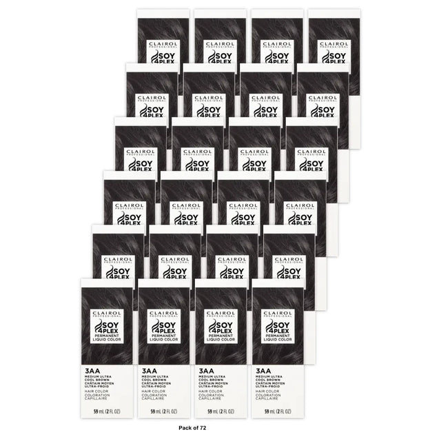 Clairol Professional Soy4Plex Permanent Haircolor 3AA/57D Medium Ultra Cool Brow 2 Fl. Oz (Pack of 72)