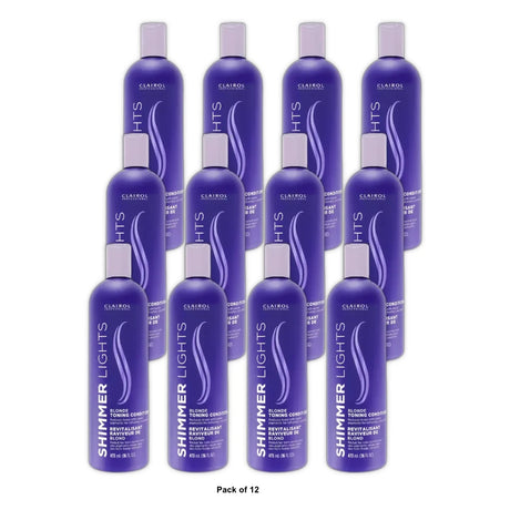 Clairol Professional Shimmer Lights Blonde Toning Conditioner - 16 fl oz 16 Fl.Oz (Pack of 12)