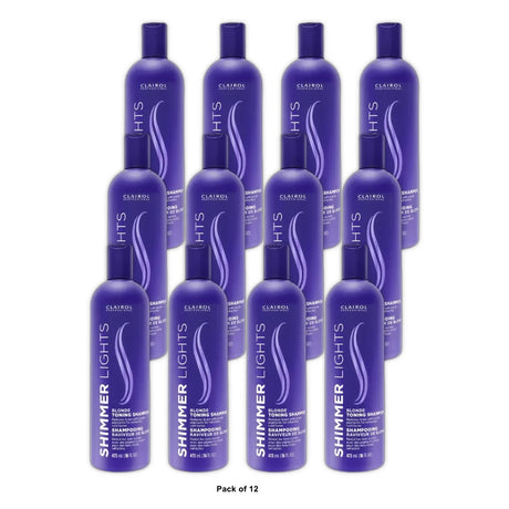 Clairol Professional Shimmer Lights Blonde Toning Shampoo - 16 fl oz 16 Fl.Oz (Pack of 12)