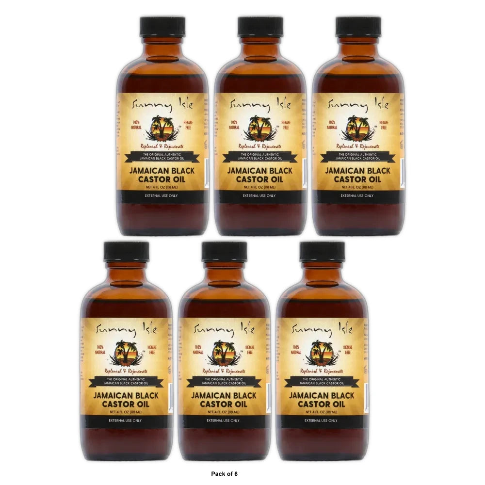 Sunny Isle Jamaican Black Castor Oil 4 FL OZ (Pack of 6)