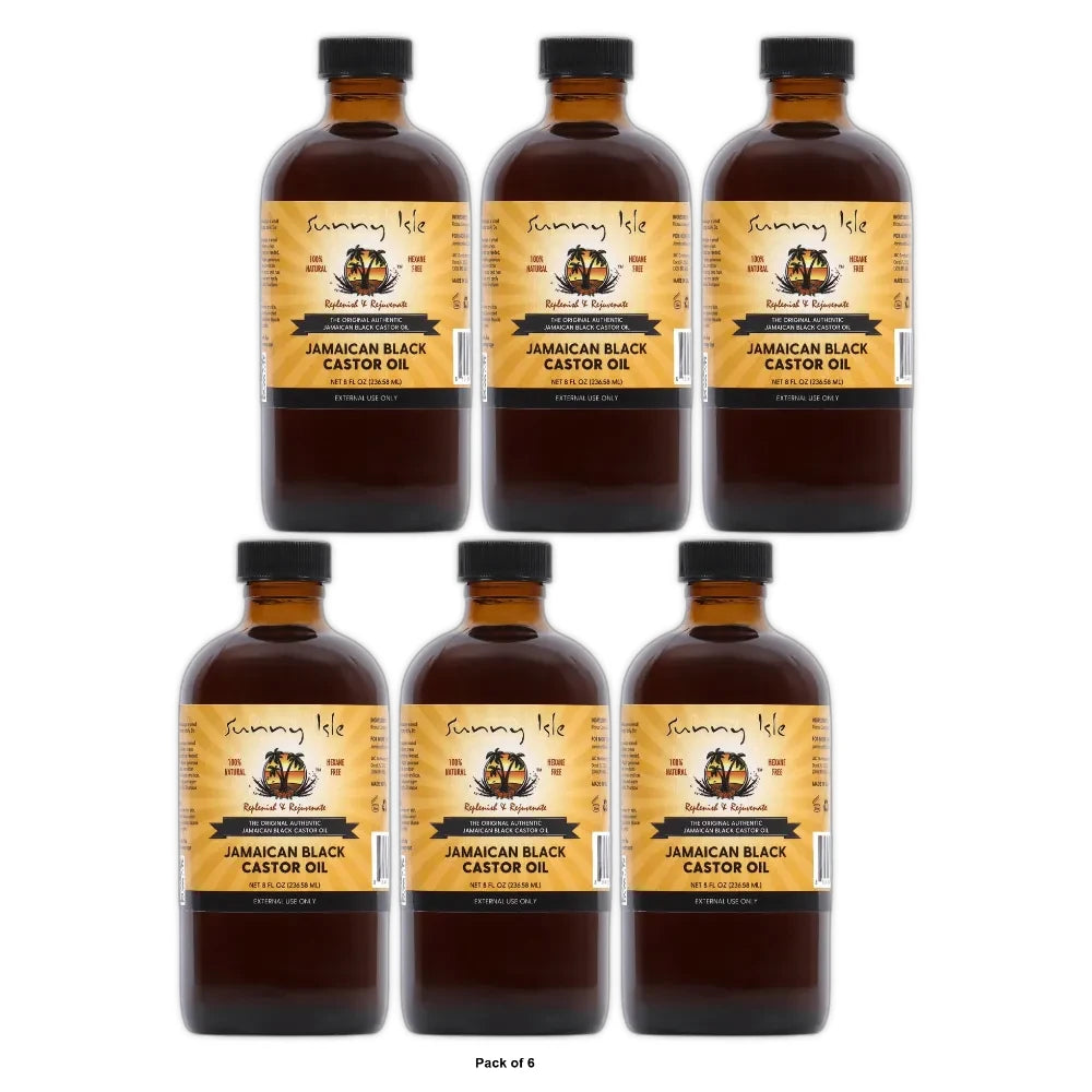 Sunny Isle Jamaican Black Castor Oil 8 Fl. Oz(Pack of 6)