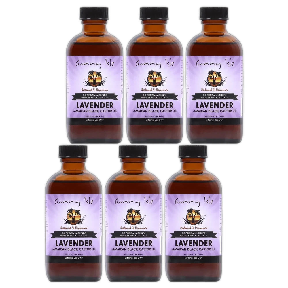Sunny Isle Lavender Jamaican Black Castor Oil - 8 Fl. Oz (Pack of 6)