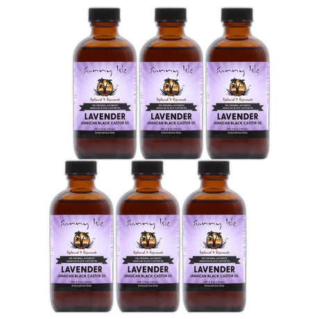 Sunny Isle Lavender Jamaican Black Castor Oil - 8 Fl. Oz (Pack of 6)