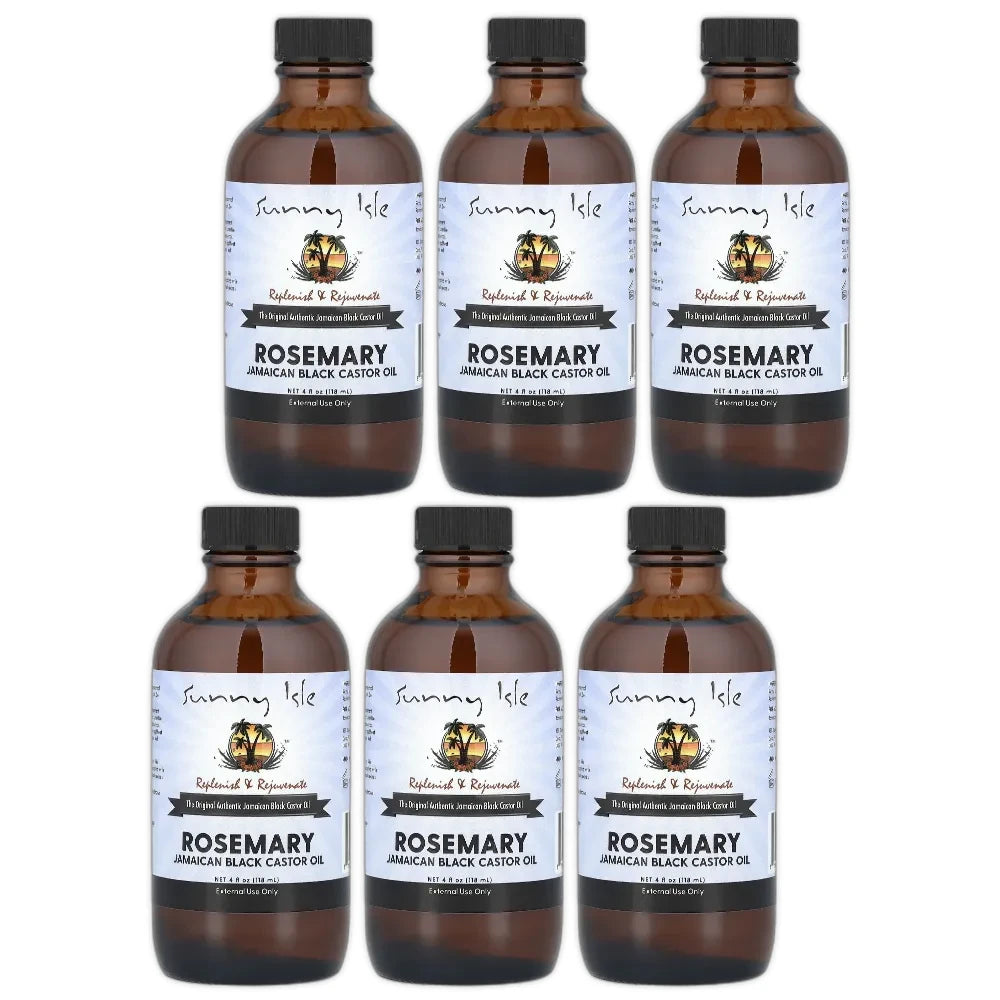 Sunny Isle Rosemary Jamaican Black Castor Oil 4oz (Pack of 6)