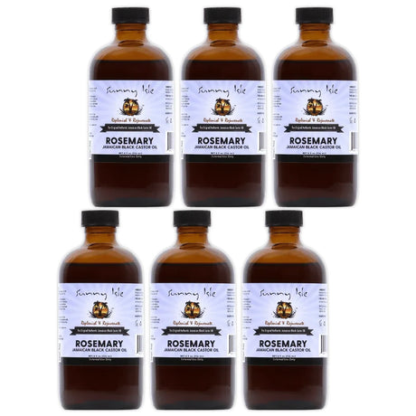 Sunny Isle Rosemary Jamaican Castor Oil, Black, 8 Fl. Oz (Pack of 6)