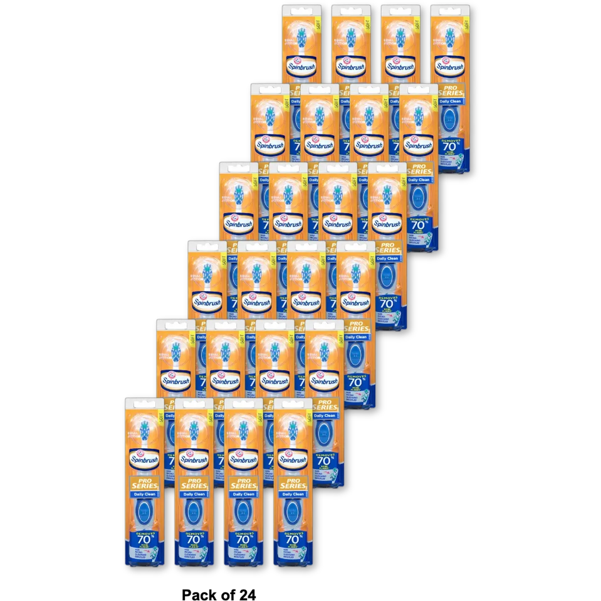 Arm & Hammer Spinbrush Pro Daily Clean Toothbrush With Micro cleaning Bristles 3.2Oz (Pack of 24)